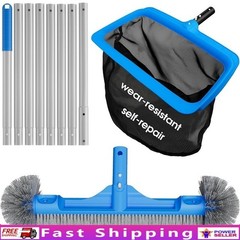 Pool Cleaning Kit Sets Net Brush Pole Above in-Ground Pools Hot Tubs Spas Home