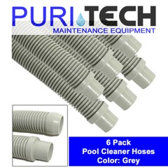 6 Pck Navigator Pool Vac Ultra Aquabug Pool Cleaner Vacuum Hose 48&Prime; Grey