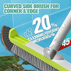 18&Prime; Pool Brush Head for Cleaning Walls, Curved Ends for Tile & Vinyl Pools