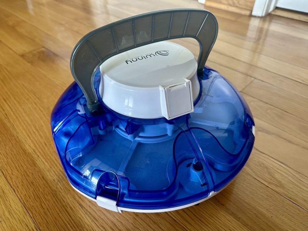 Cordless Robotic Auto Pool Vacuum Cleaner, Self-Parking, 645 Sq.Ft, 60 Min, BLUE