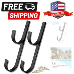 Swimming Pool Aluminum Pole Hanger Set, Blue, 1-Pack 2 Hooks, for Telescoping…