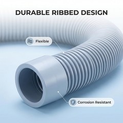 Pool Cleaner Hose Replacement – 1.5 Inch 8-Piece Universal 26 feet, Gray