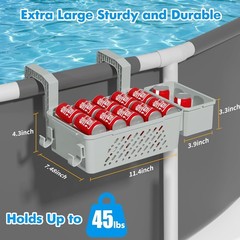 Poolside Storage Basket 2 Pack – above Ground Pool Accessories, Swimming Pool St