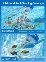 2026 Cordless Pool Vacuum for Inground Pool with Flow Adjustable Suction