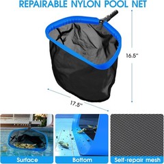 All in One Pool Cleaning Kit – 18 » Repairable Pool Nylon Net & 18 » Detachable
