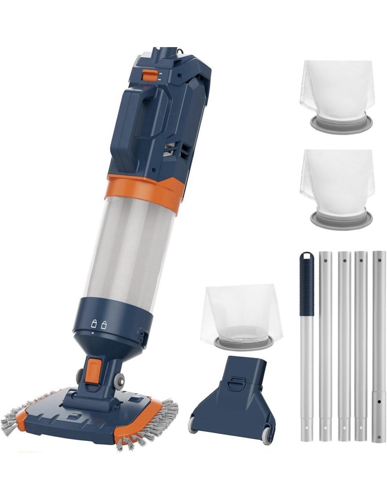 AQUAFYSH Cordless Pool Vacuum 25 Micron Fluff Ultra Fine Filter True Powerful