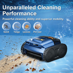 Cordless Robotic Pool Vacuum for Inground Pools, Above Ground Pool Cleaner