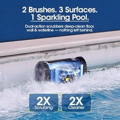 Robotic Pool Vacuum Cordless Track Drive Sonar Navigation