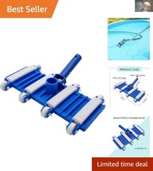 Compact and Lightweight 14&Prime; Pool Vacuum Head with Stable Wheels & Manual Control