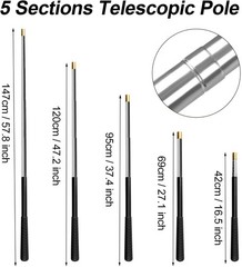 Pool Skimmer Net with Stainless Steel Telescopic Pole,58&Prime; Extendable Leaf Ski