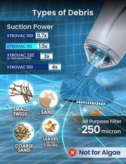 Lightweight Portable Pool Vacuum with 60-Minute Runtime for Easy Spot Cleaning