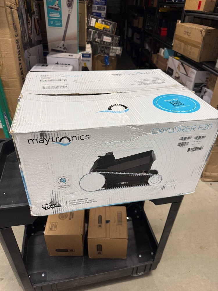 Maytronics Dolphin Explorer E20 Robotic Pool Cleaner w/ Caddy Power Supply Box
