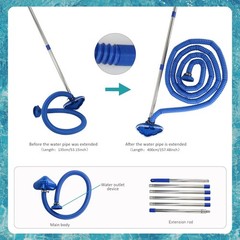 Non-Electric Pool Vacuum Cleaner for Small Above-Ground Pools, 13FT Hose, 8FT Po
