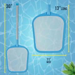 Pool Skimmer Net with Pole 17 inch Ultra Fine Mesh Leaf Scoop for Pools & Hot…