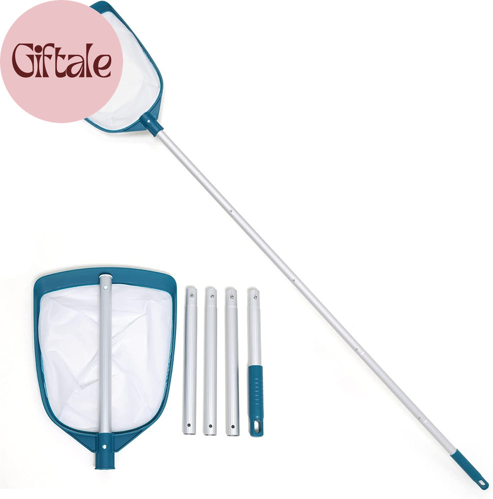 Upgrades Swimming Pool Leaf Net Skimmer Rake with Adjustable Aluminum Pole and N
