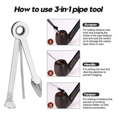 Joyoldelf Tobacco Pipe, Luxury Wooden Smoking Pipe 7 Piece Set, black/red
