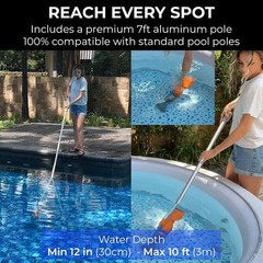 Ultimate Cordless Pool Vacuum – 3D Filtration, 0.3gal Canister & Waterproof