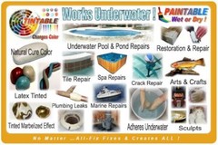 All Fix H2O EPOXY PUTTY Pool Repair Tile Gunite Stone Concrete Fiberglass Leaks