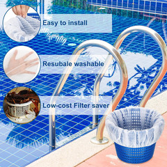 200 Pcs Pool Skimmer Socks Fine Mesh Strainer Screen Liners White