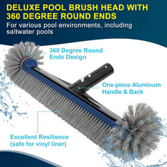 Deluxe Swimming Pool Cleaning Kit Including Pool Skimmer Net with Rubber Edge, 1