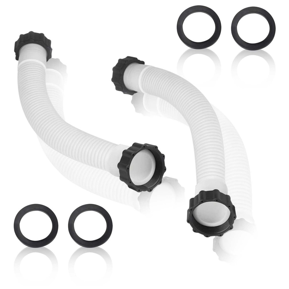 ZVJV 2 Pack 11535 Pool Sand Filter Pump Hose – 16 Inch Interconnecting White