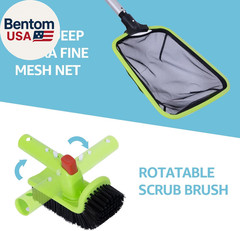 Deluxe Swimming Pool Cleaning Kit Including Professional Leaf Skimmer Net,Half-D