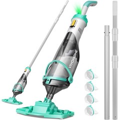 Cordless Rechargeable Pool Vacuum Handheld Cleaner w/ Telescopic Pole 60min IPX8