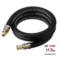 HVAC Refrigerant Charging Vacuum Hose, 6 ft, 800 Psi 3/8&Prime; to 1/4&Prime; Fittings