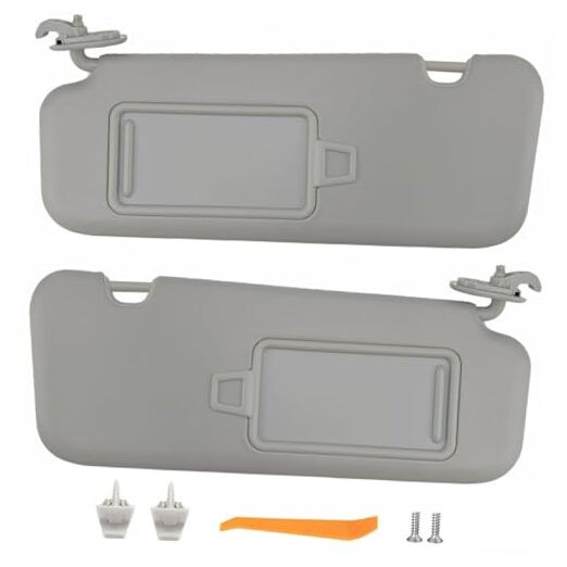 Pair Sun Visor Compatible with 2017-2020 Hyundai Elantra, (Gray) Left & Right