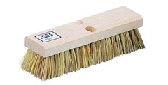 10&Prime; BROWN & WHITE BRISTLE WOOD BACK DECK/POOL ACID BRUSH (A&B – 6021)