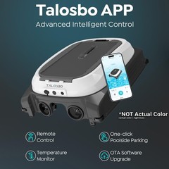 (2026 New) TALOSBO SK01 Solar Powered Robotic Pool Surface Skimmer, APP Control