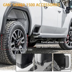 Mud Flap Delete Kit for 2019-2025 GMC Sierra 1500 2WD/4WD Front & Rear w/Screws