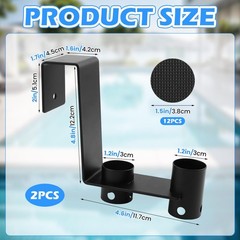 2Pcs Pool Fence Hooks, Adjustable Pool Tool Organizer for Hanging Pools Clean…