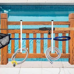 Adjustable Heavy Duty Pool Pole Hangers – 2Pcs Fence Hooks for Skimmers, Rakes,