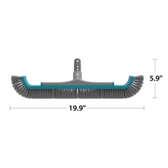 Teal & Gray 20&Prime; Curved-end Pool Brush with Extended PP Side bristles