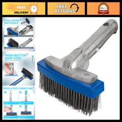 Heavy Duty 5&Prime; Swimming Pool Brush – Stainless Steel Bristles, Aluminum Handle, S