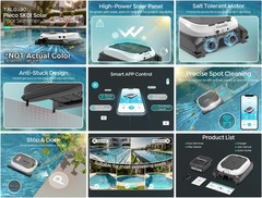 (2026 New) TALOSBO SK01 Solar Powered Robotic Pool Surface Skimmer, APP Control