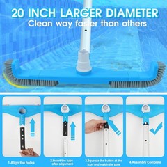 20&Prime; Pool Brush Vacuum Head for Inground & Above-Ground Pool Cleaning