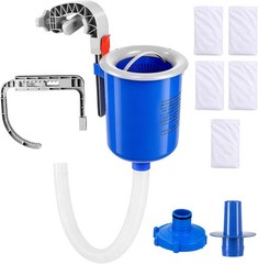 Above Ground Pool Skimmer with Adjustable Mount, Hose Basket, Five Socks