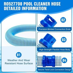 5-Pack Upgrade R0527700 Pool Cleaner Hose for Zodiac MX6 MX8-39 Inch Twist Lock