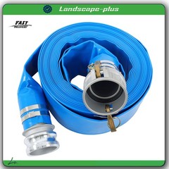 3&Prime; x 50FT PVC Blue Irrigation Discharge Hose W/Aluminum Connectors for Pools