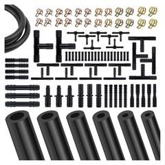 94PCS 5Ft Vacuum Hose Automotive Set,6 Sizes 3/8&Prime;,5/16&Prime;,1/4&Prime;,3/16&Prime;,5/32&Prime;,1/8&Prime;