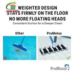 ProMotus 19&Prime;Commercial Weighted Pool Vacuum Head , Heavy-Duty black & white