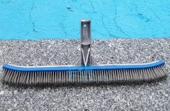 18&Prime; Heavy Duty Pool Brush Head, Stainless Steel Bristles, Reinforced Aluminum Ba