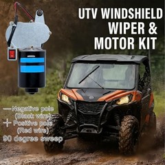 UTV Windshield Wiper Motor Kit 12V Compatible with 14&Prime; Arm + 16&Prime; Wiper Blade