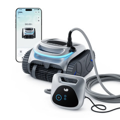 BuHybrid L6 Robotic Pool Cleaner Corded & Cordless Floor/Wall/Waterline 1615 SF