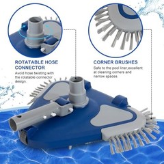 Pool Vacuum Head Weighted 8 Bottom Brushes 1-1/4 1-1/2 Swivel Hose Inground