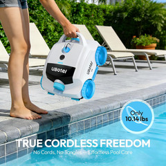 E10 Pool Vacuum,Cordless Robotic Pool Cleaner, Dual-Layer Filtration,Large Wheel