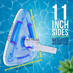 Tri Suction Head Cleaning Brush W/ Hose Connection for Floors & Swimming Pools