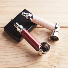 2pc Short Realistic Wood Grain Tobacco Pipe With Cleaner Tamper Two color